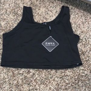 A black crop top
